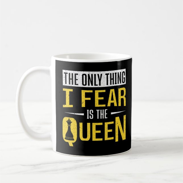 Caneca De Café Chessboard A Única Coisa Que Receio É O Queen Ches (Esquerda)