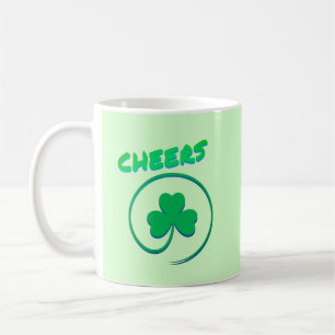 Caneca De Café Chever Shamrock Dia de São Patrício Verde irland