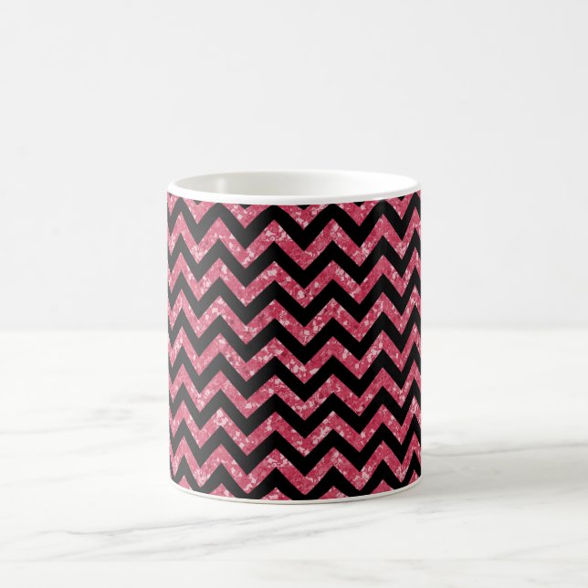 Caneca De Café Chevron Glitter Look Mug (Centro)