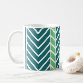 Caneca De Café Chevron Pattern Teal