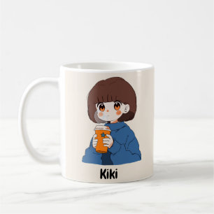Caneca De Café Chibi anime bebendo café Mug