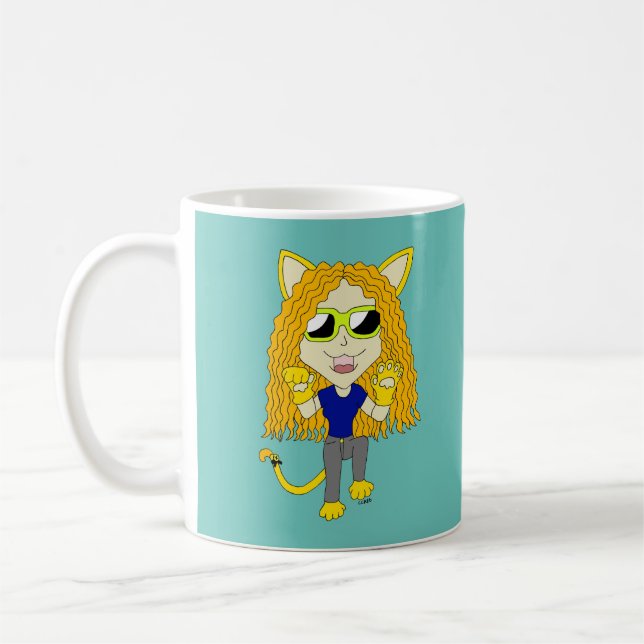Caneca De Café Chibi Catgirl com patas (Esquerda)
