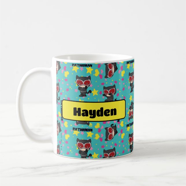 Caneca De Café Chibi Catwoman Pattern (Esquerda)