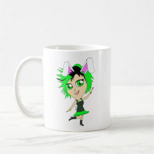 Caneca De Café chibi garota coelho  