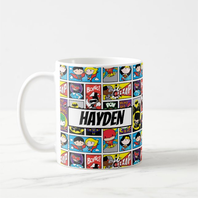 Caneca De Café Chibi Justice League Compilation Pattern (Esquerda)