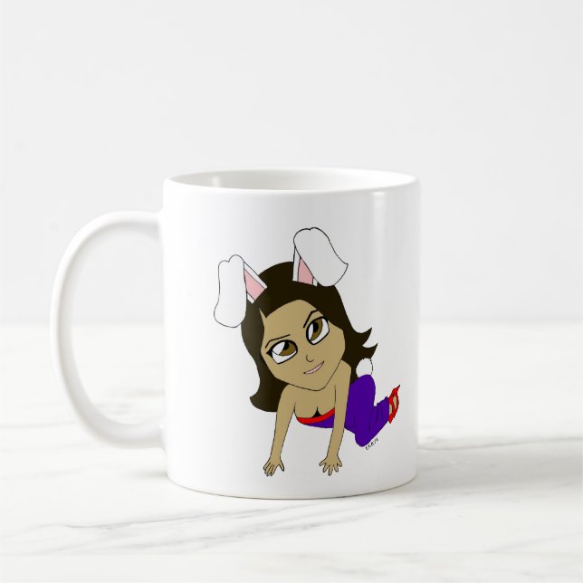 Caneca De Café chibi menina coelho (Esquerda)