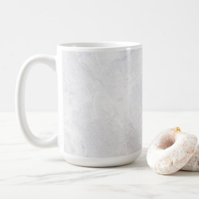 Caneca De Café Chic 15 oz Classic Mug with White Marble Pattern (Com Donut)