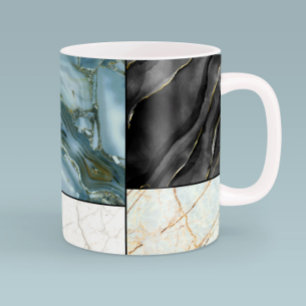 Caneca De Café Chic Black and white gold Marble Abstrato