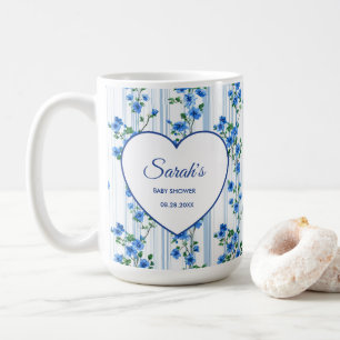 Caneca De Café Chic Boho Azul Flor de Campo Menino Shower de Bebê