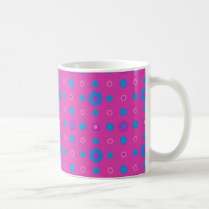 Caneca De Café Chic Coffee Mug, Magenta: pontos azuis brilhantes