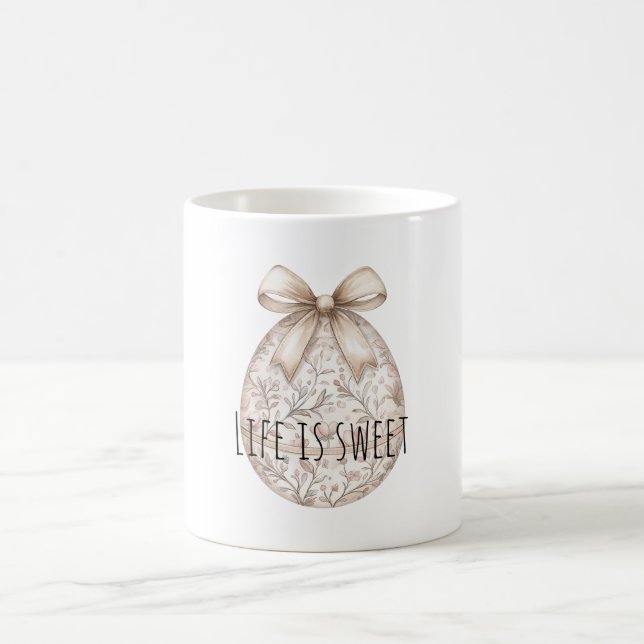 Caneca De Café Chic Cream Easter Egg Bow (Centro)