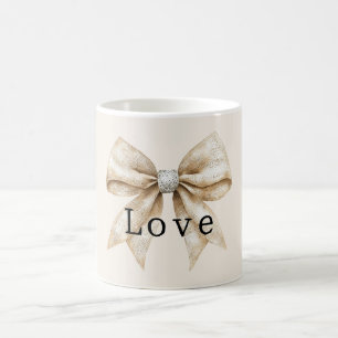 Caneca De Café Chic Cream Silver Glam Arco Love
