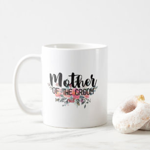 Caneca De Café Chic Floral Casamento Mãe do Noivo Aquarela
