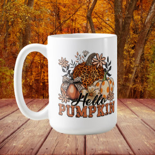 Caneca De Café Chic Hello Pumpkin outono outono outono