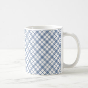 Caneca De Café Chic Indigo Blue White Preppy Check Coffee Mug