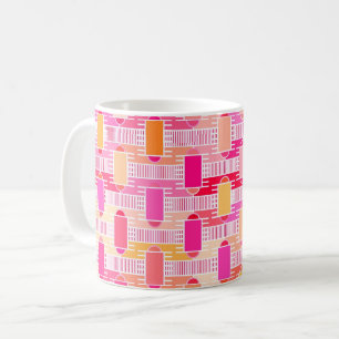 Caneca De Café Chic industrial Art Deco - rosa, pêssego, ouro