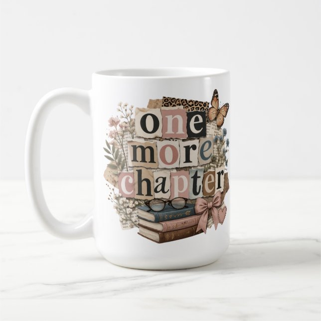Caneca De Café Chic Mais um capítulo retrô amante de livros vinta (Esquerda)