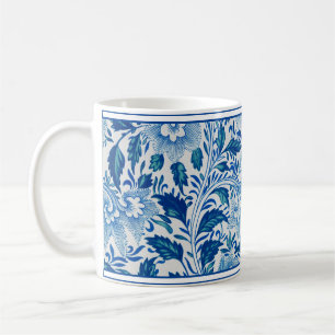 Caneca De Café Chic Mug Azul e Branco