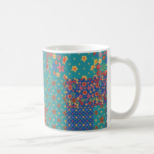 Caneca De Café Chic Nostalgic Faux Patchwork Coffee Mug