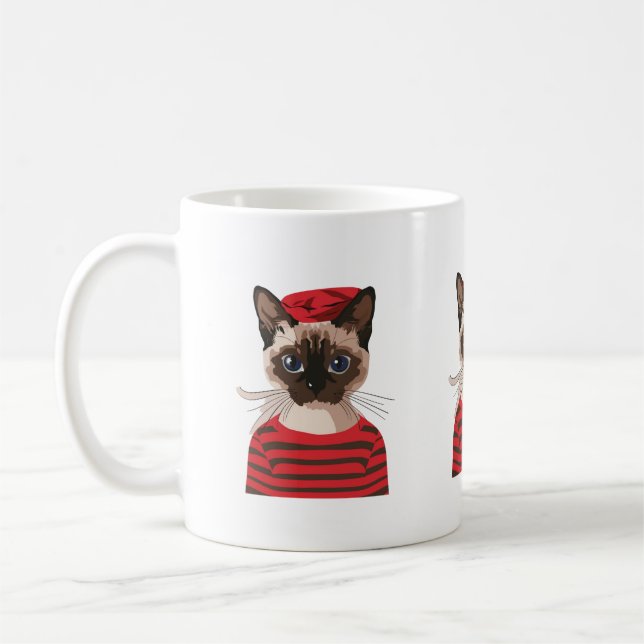 Caneca De Café Chic Parisiense Cat Mug (Esquerda)
