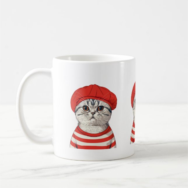 Caneca De Café Chic Parisiense Cat Mug (Esquerda)