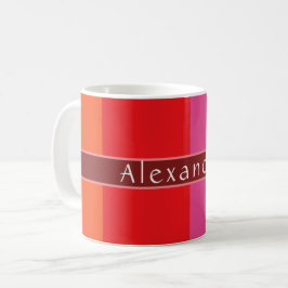 Caneca De Café Chic Personalizado Striped