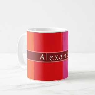 Caneca De Café Chic Personalizado Striped