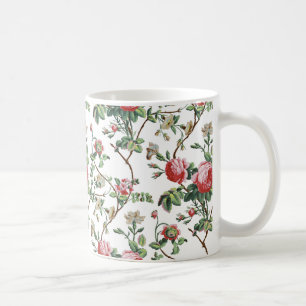 Caneca De Café Chic Vintage Rosa Rosa Rosa Elegante