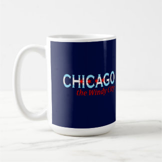 Caneca De Café Chicago a cidade ventosa, design da bandeira de
