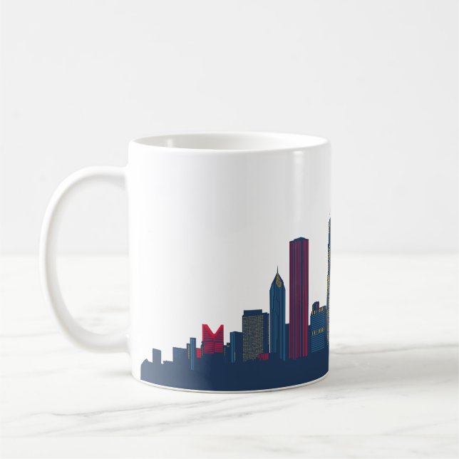 Caneca De Café Chicago Colorous Skyline (Esquerda)