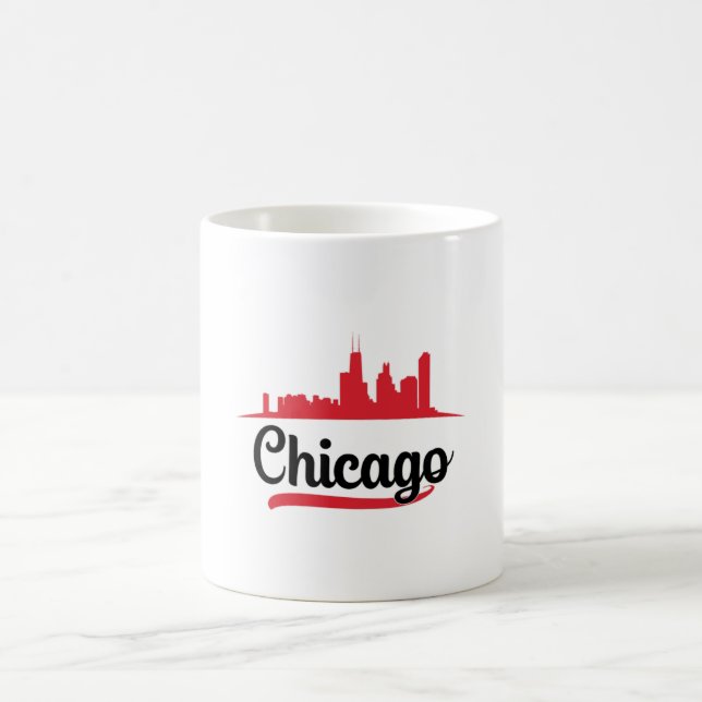 Caneca De Café Chicago EUA Cidade de Chicago Cityscape Skyline Fu (Centro)