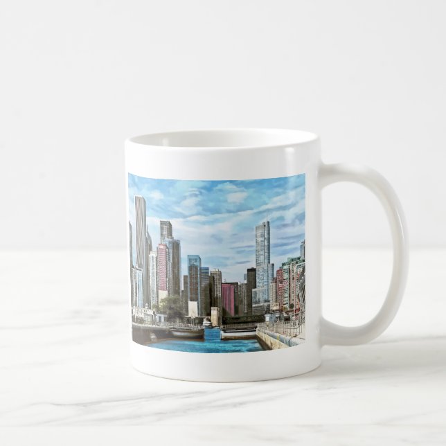 Caneca De Café Chicago IL - Chicago Harbor Lock (Direita)