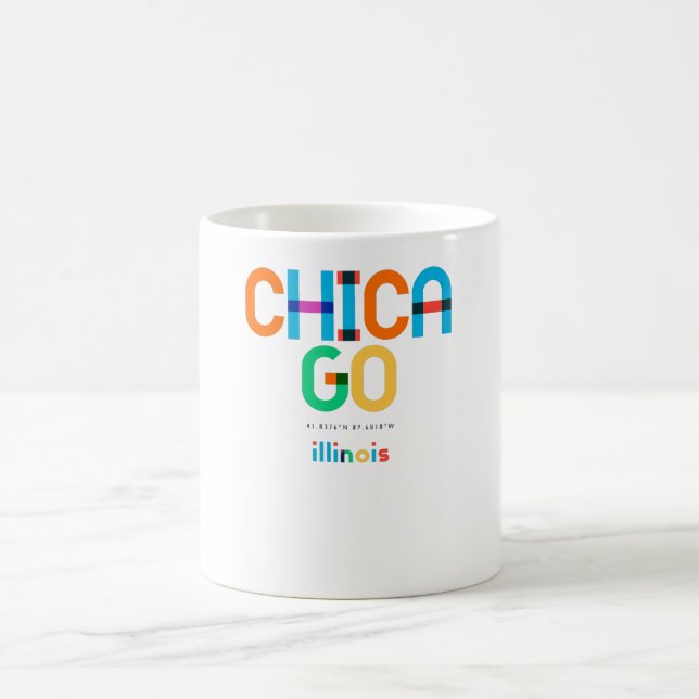 Caneca De Café Chicago Illinois Meados do Século, Arte Pop, (Centro)