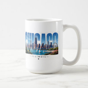 Caneca De Café Chicago Illinois Orla do Lago Horizonte Viagem