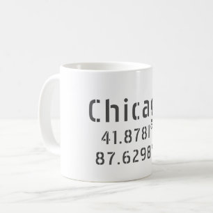 Caneca De Café Chicago Latitude e Longitude