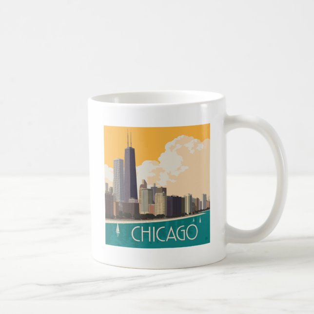 Caneca De Café Chicago | Linha Skyline Moderna (Direita)