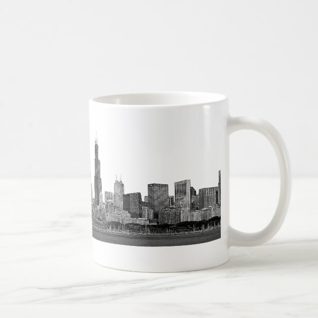 Caneca De Café Chicago Skyline Etch (Direita)