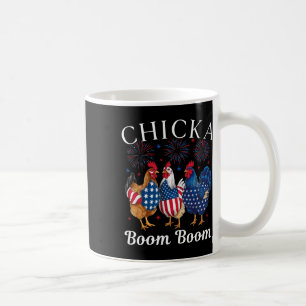 Caneca De Café Chicka Boom Boom Galinha Patriótica Engraçada 4 De