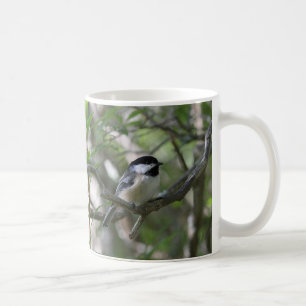 Caneca De Café chickadee Preto-tampado