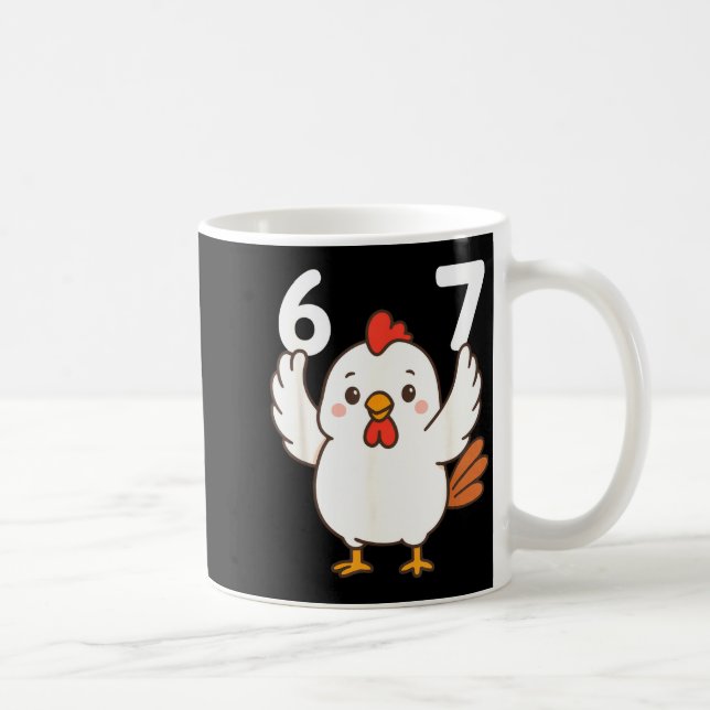 Caneca De Café Chicken 67 Meme Six Seven Funny Gen Alpha  (Direita)