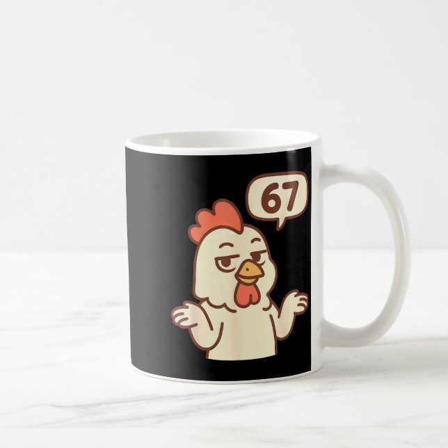 Caneca De Café Chicken 67 Meme Six Seven Funny Gen Alpha  (Direita)