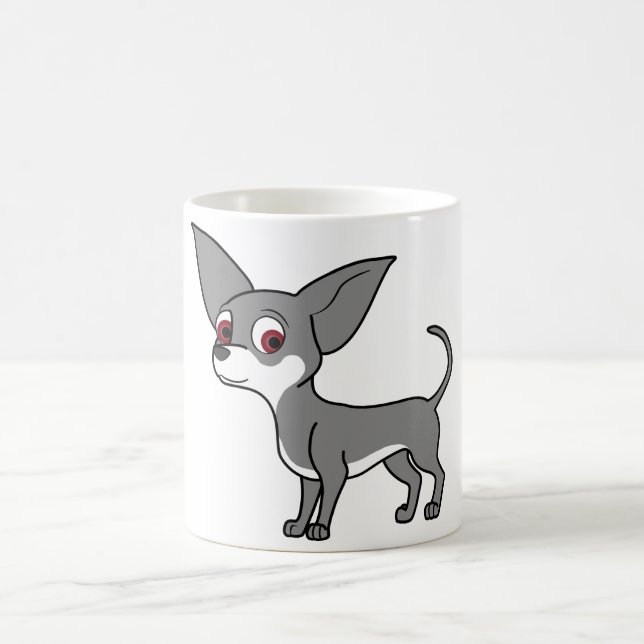 Caneca De Café Chihuahua azul com marcações brancas (Centro)
