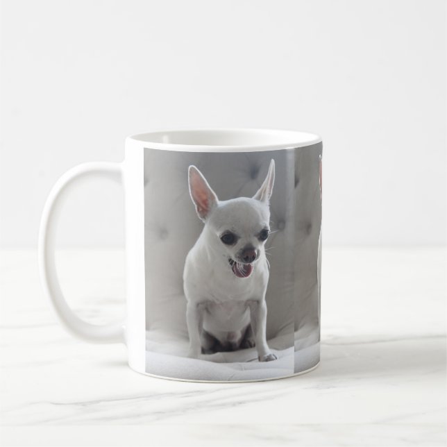 Caneca De Café Chihuahua Coffee Mug Adiciona Sua Foto (Esquerda)