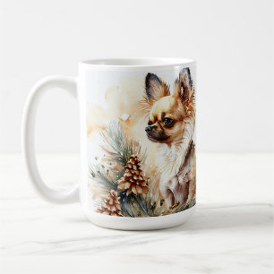 Caneca De Café CHIHUAHUA DE PÊLO COMPRIDO FÉRIAS DE INVERNO EM Aq