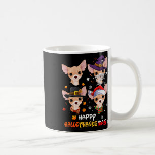 Caneca De Café Chihuahua Dog Hallothanksmas Halloween Obrigado