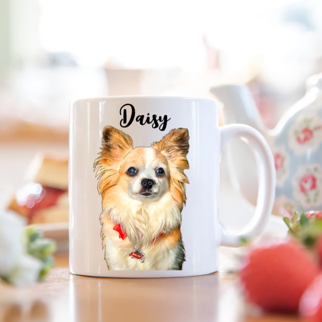 Caneca De Café Chihuahua Dog Personalizado (Criador carregado)