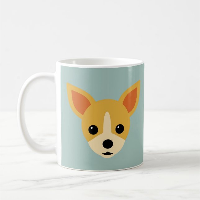 Caneca De Café Chihuahua encarado personalizável (Esquerda)