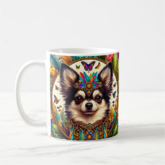 Caneca De Café Chihuahua Mexicano Floral Art