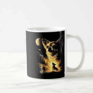 Caneca De Café Chihuahua uivando para a lua engraçado peguei aque