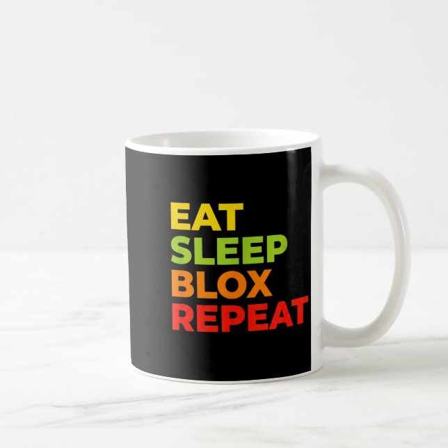 Caneca De Café Child Eat Sleep Blox Repeat - Kids Gaming Slogan F (Direita)